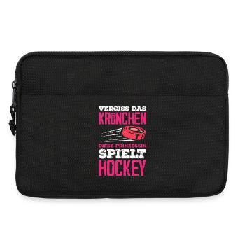 Cadeau drôle de joueur de hockey - Sacoche pour ordinateur portable 13 pouces - noir - Devant