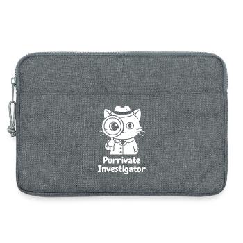 Purrivate Investigator Kitten - Laptop bag 13" - heather grey - Front