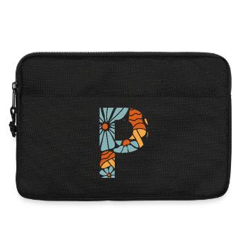 Buchstabe p groovige Blumen Geschenkidee - Laptoptasche 13" - Schwarz - Vorne