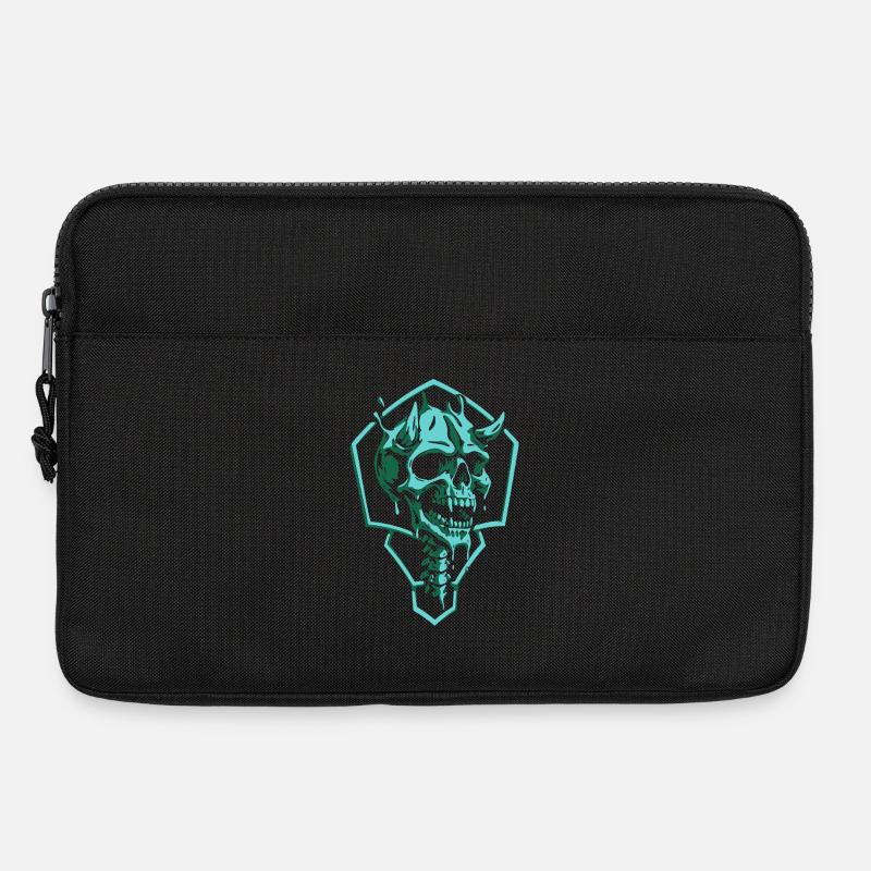 Torn Emerald Skull - Laptop bag 13" - black