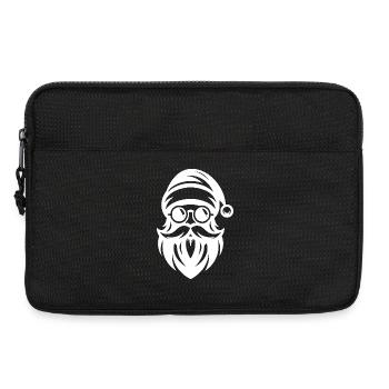Ho Ho Hipster Père Noël Style de tatouage - Sacoche pour ordinateur portable 13 pouces - noir - Devant