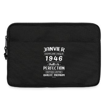 Anniversaire 80 ans - Janvier 1946 Perfection - Sacoche pour ordinateur portable 13 pouces - noir - Devant