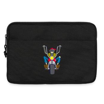 Squelette motard rebelle - Sacoche pour ordinateur portable 13 pouces - noir - Devant