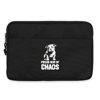 Proud Mom of Chaos Puppy Motif - Laptop bag 13" - black - Front