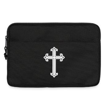Symbole de croix chrétien - Sacoche pour ordinateur portable 13 pouces - noir - Devant