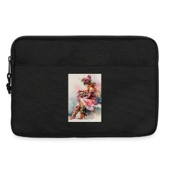 Fille d'hiver en aquarelle et cadeaux - Sacoche pour ordinateur portable 13 pouces - noir - Devant