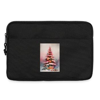 Watercolor pastel Christmas tree - Laptop bag 13" - black - Front