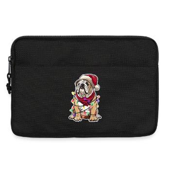 British Bulldog Christmas Design - Laptop bag 13" - black - Front