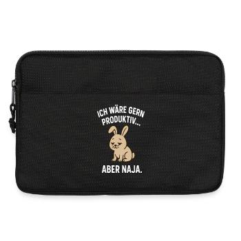 Trauriger Hase Produktiv-Naja - Laptoptasche 13" - Schwarz - Vorne