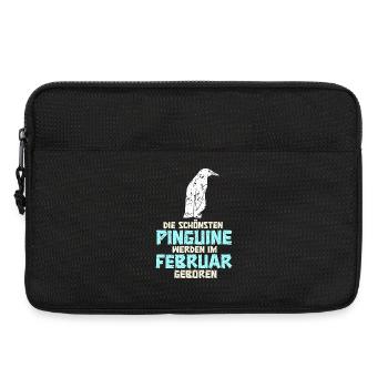 February Birthday Penguin Saying Funny - Laptop bag 13" - black - Front