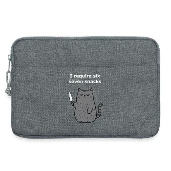 6-7 Mème Internet 6 7 Snack Cat - Sacoche pour ordinateur portable 13 pouces - gris chiné - Devant
