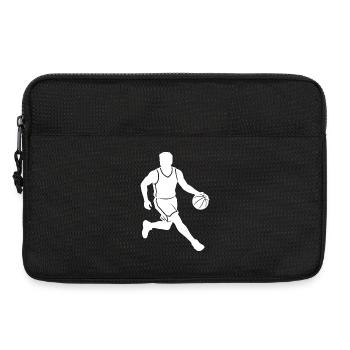 Basketball Player Silhouette Dribbling Streetball - Laptop bag 13" - black - Front