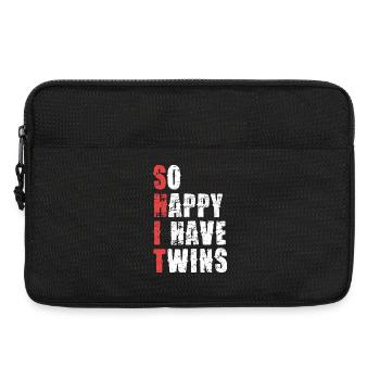 Zwillinge Jubel Shirt Spruch - Laptoptasche 13" - Schwarz - Vorne