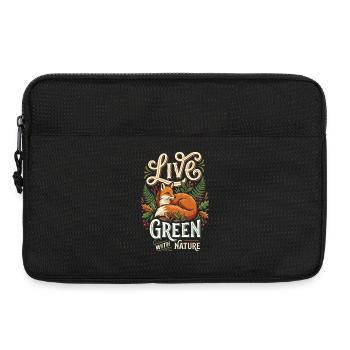 Live Green with Nature – Fuchs im Wald - Laptoptasche 13" - Schwarz - Vorne