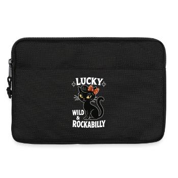 Rockabilly Black Cat Happy Wild Gift - Sacoche pour ordinateur portable 13 pouces - noir - Devant