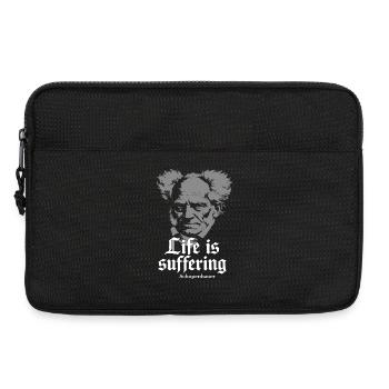 Life is Suffering: Schopenhauer Tee - Laptop bag 13" - black - Front