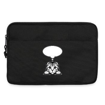 Scottish Fold-eared Cat Speech Bubble - Laptop bag 13" - black - Front