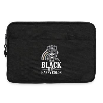 Le noir est ma licorne de couleur joyeuse - Sacoche pour ordinateur portable 13 pouces - noir - Devant