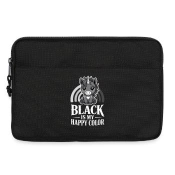 Monochrome Unicorn Joy - Laptoptasche 13" - Schwarz - Vorne
