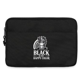 Le noir est ma licorne de couleur joyeuse - Sacoche pour ordinateur portable 13 pouces - noir - Devant