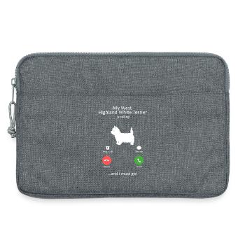 Art éclaboussé du Westie West Highland White Terrier - Sacoche pour ordinateur portable 13 pouces - gris chiné - Devant