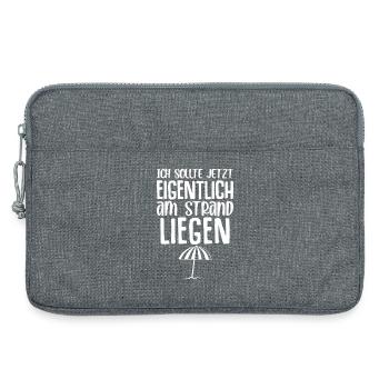 I should be lying on the beach now - Laptop bag 13" - heather grey - Front
