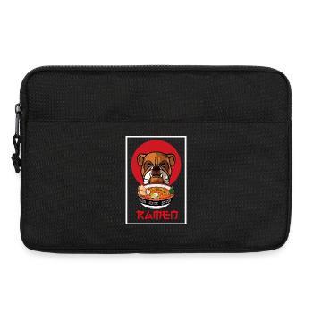 Japanisches Ramen Bulldog-Streetwear-Design - Laptoptasche 13" - Schwarz - Vorne