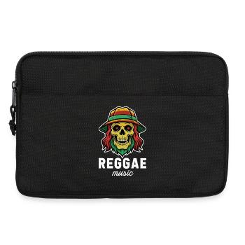 Crâne Rastafari au chapeau reggae - Sacoche pour ordinateur portable 13 pouces - noir - Devant