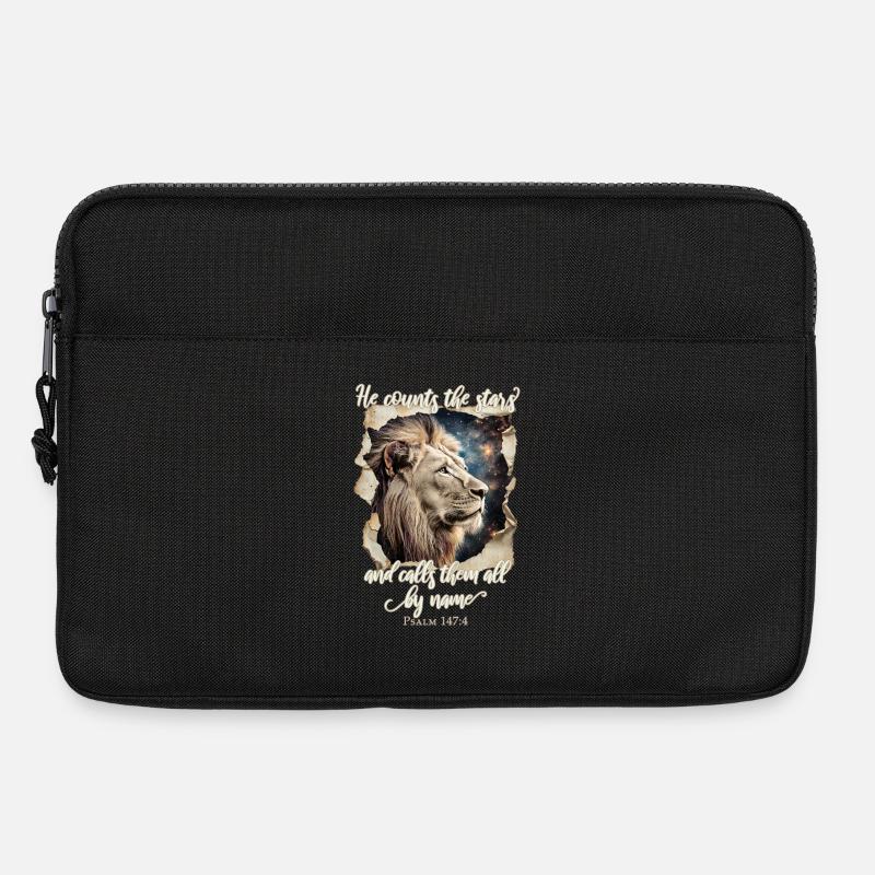 Löwe Bibelvers Christlich - Laptoptasche 13" - Schwarz