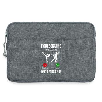 figure skating is calling and I must go - Laptop bag 13" - heather grey - Front
