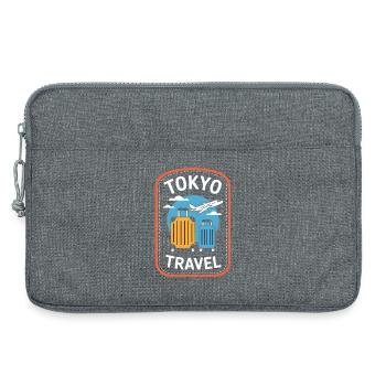 Motif de voyage Tokyo Japon - Sacoche pour ordinateur portable 13 pouces - gris chiné - Devant