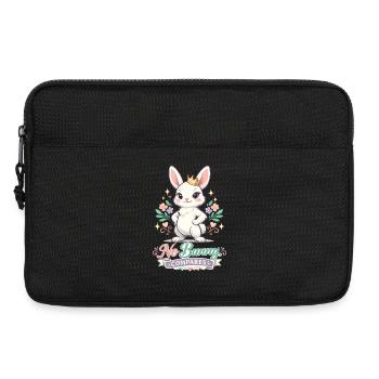Un joli lapin de Pâques avec un œuf coloré et des lettres - Sacoche pour ordinateur portable 13 pouces - noir - Devant