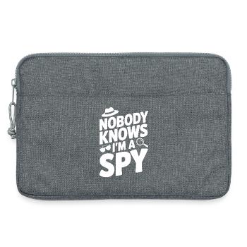 Nobody Knows I'm a Spy - Laptop bag 13" - heather grey - Front