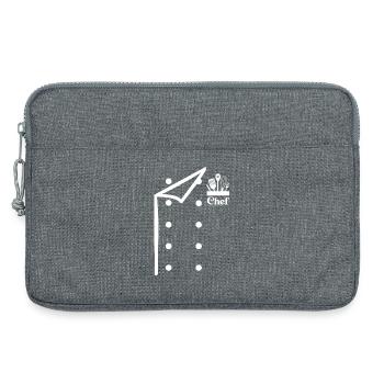 Lustiger Küchenchef, Bäcker, Koch-Uniform mit Werkzeugen - Laptoptasche 13" - Grau meliert - Vorne