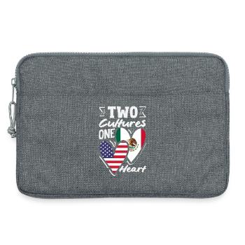 Fierté du Mexique & Maison Drapeau du Mexique - Sacoche pour ordinateur portable 13 pouces - gris chiné - Devant