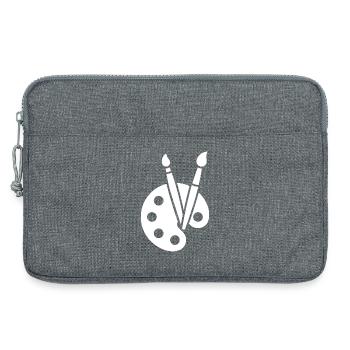 Painting, Color Palette, Brush, Art Icon - Laptop bag 13" - heather grey - Front