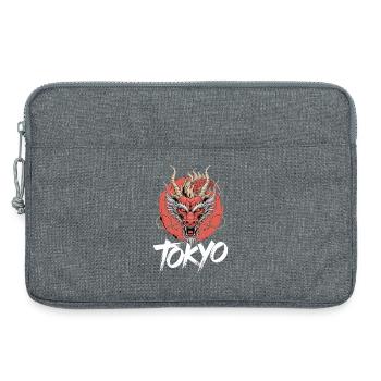 Motif de tête de dragon de Tokyo - Sacoche pour ordinateur portable 13 pouces - gris chiné - Devant