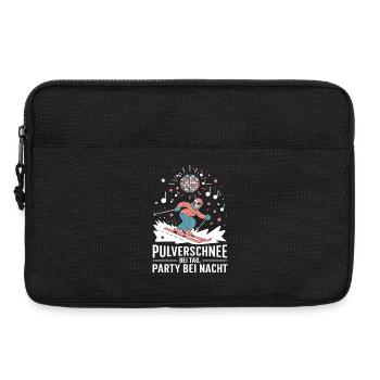  Pulverschnee Bei Tag Party Bei Nacht Skifahren - Laptoptasche 13" - Schwarz - Vorne