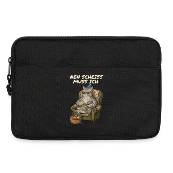 Lustiger Spruch Katzen Mama Häkeln - Laptoptasche 13" - Schwarz - Vorne