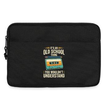 Old School Kassette Design – Retro Mixtape - Laptoptasche 13" - Schwarz - Vorne
