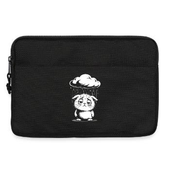 Sad Cat - Retro Comic Kitten - Laptop bag 13" - black - Front