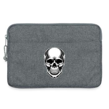 Totenkopf Design für Rock und Metal Fans - Laptoptasche 13" - Grau meliert - Vorne