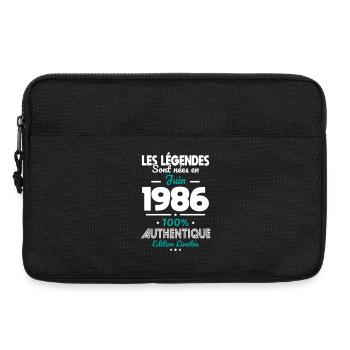 Anniversaire 40 ans - Légendes nées Juin 1986 - Sacoche pour ordinateur portable 13 pouces - noir - Devant