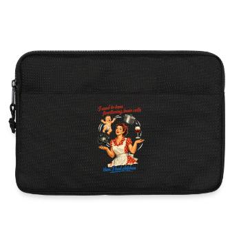 Humour rétro de maman pin-up – Chaos multitâche - Sacoche pour ordinateur portable 13 pouces - noir - Devant