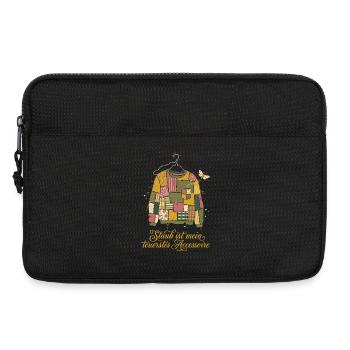 Vintage Upcycling, Motten Pullover - Laptoptasche 13" - Schwarz - Vorne