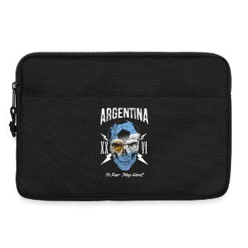 ARGENTINIEN Fußball Fan Totenkopf Flagge - Laptoptasche 13" - Schwarz - Vorne