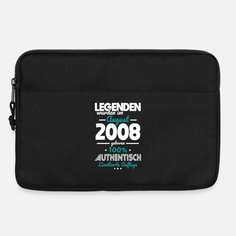 18. Geburtstag - Legenden wurden im August 2008 - Laptoptasche 13" - Schwarz