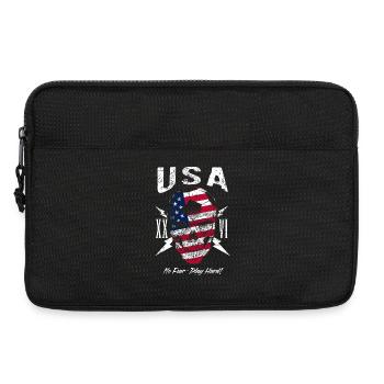 USA Fußball Fan Totenkopf Flagge - Laptoptasche 13" - Schwarz - Vorne