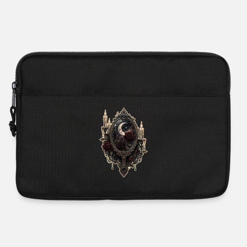 Gothic Mirror with Roses and Candles - Laptop bag 13" - black