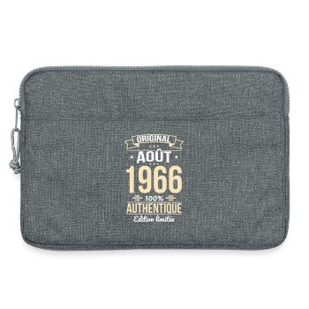 Anniversaire 60 ans - Original - Août 1966 - Sacoche pour ordinateur portable 13 pouces - gris chiné - Devant
